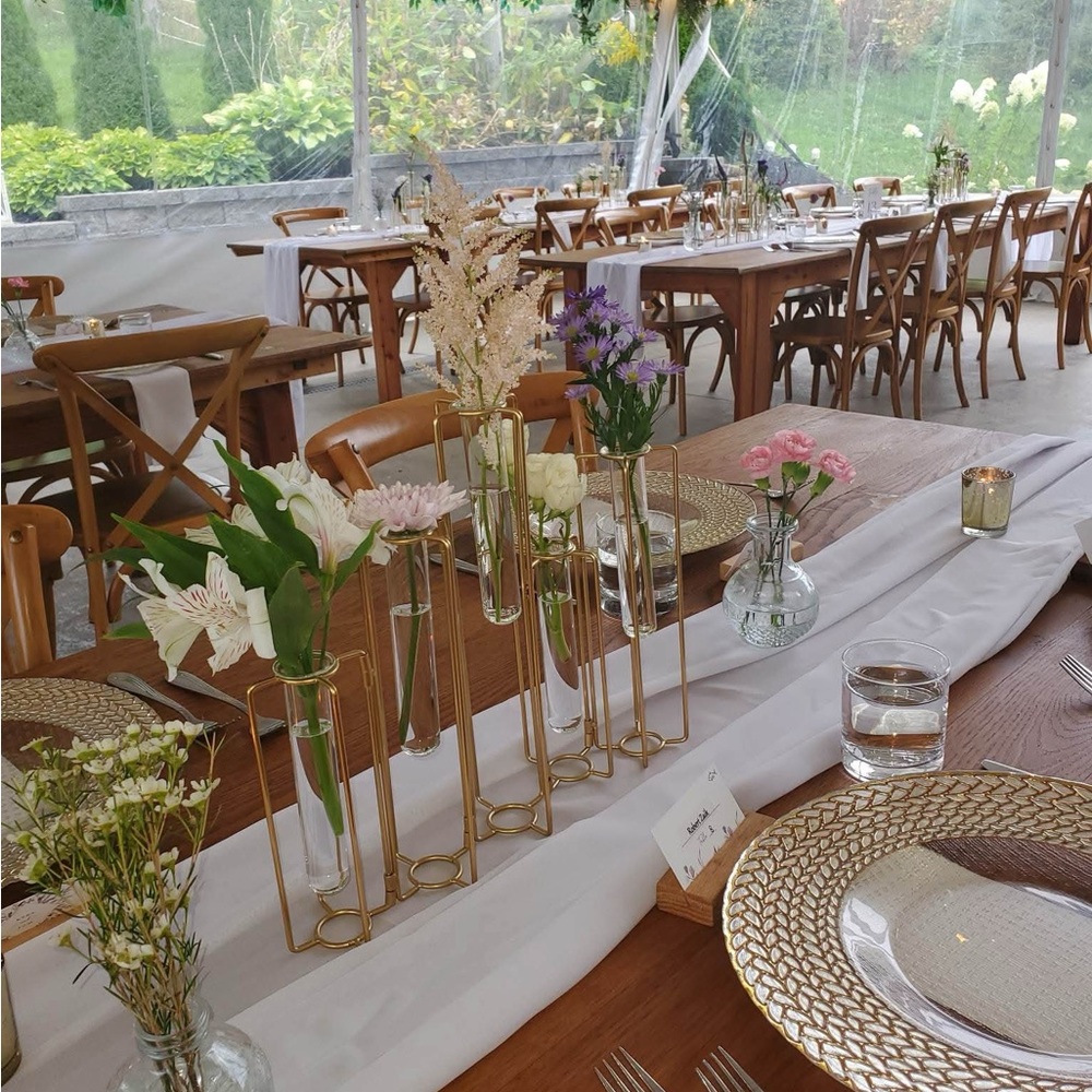 Gold Metal Vase Set